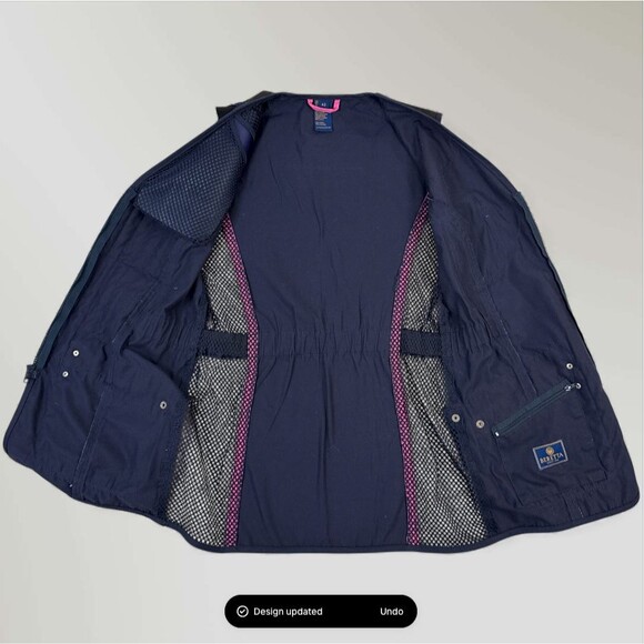 Beretta Women’s Shooting Sport Vest Navy & Pink Hunting Leather Mesh Size 42 - Picture 3 of 8